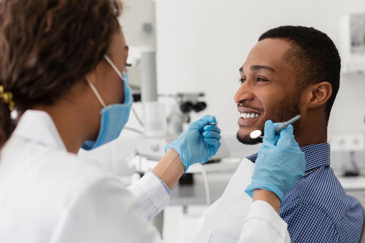 Man about to have dental examination